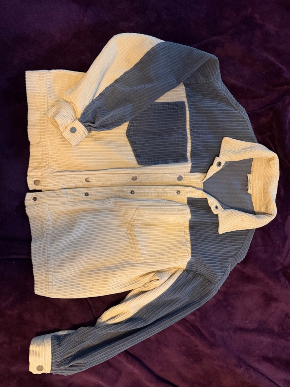 Blue and cream light corduroy jacket